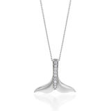 Sterling Silver Cubic Zirconia Dolphin Tail Pendant