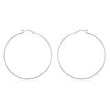 Sterling Silver Plain 50mm Hoop Earrings