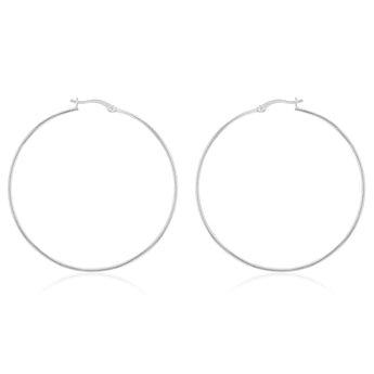Sterling Silver Plain 60mm Hoop Earrings
