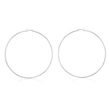 Sterling Silver Plain 70mm Hoop Earrings