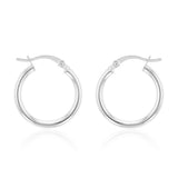 Sterling Silver Plain 20mm Hoop Earrings