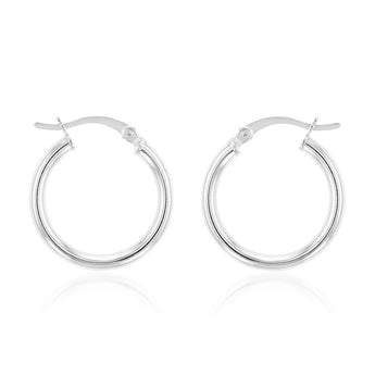 Sterling Silver Plain 20mm Hoop Earrings
