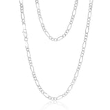 Sterling Silver 1:3 Fiagro 45cm Chain