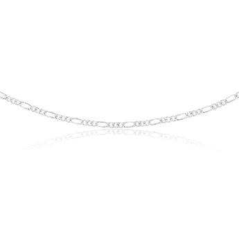 Sterling Silver 1:3 Fiagro 45cm Chain
