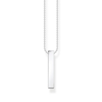 Thomas Sabo Sterling Silver Rainbow Engraved CZ Bar On 40-45cm Chain