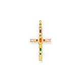 Thomas Sabo Sterling Silver Gold Plated Rainbow Heritage Deco Cross