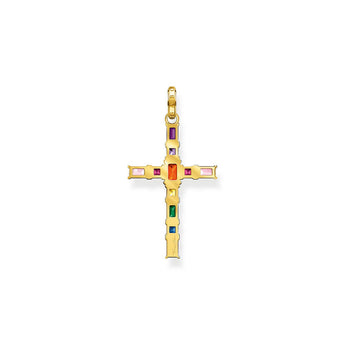 Thomas Sabo Sterling Silver Gold Plated Rainbow Heritage Deco Cross