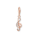Thomas Sabo Sterling Silver Rose Gold Plated Charm Club Treble Clef Charm