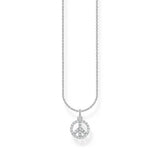 Thomas Sabo Sterling Silver Charm Club Rainbow Peace Pendant on Chain