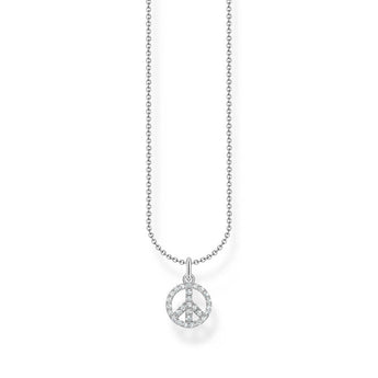 Thomas Sabo Sterling Silver Charm Club Rainbow Peace Pendant on Chain