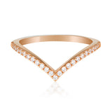 Georgini Sterling Silver Rose Gold Plated Rock Star V Ring