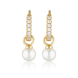 Georgini Red Carpet Gold Plated Sterling Silver Baby Pearl Hoop Earrings