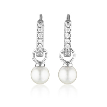 Georgini Red Carpet Sterling SilverBaby Pearls Hoop Earrings
