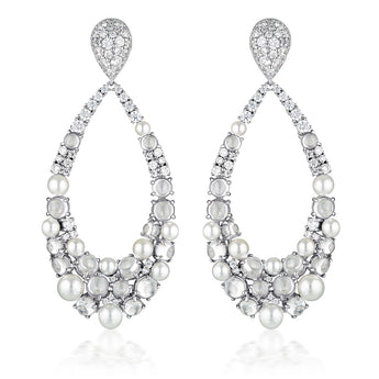 Gerogini Red Carpet Sterling Silver Met Drop Earrings