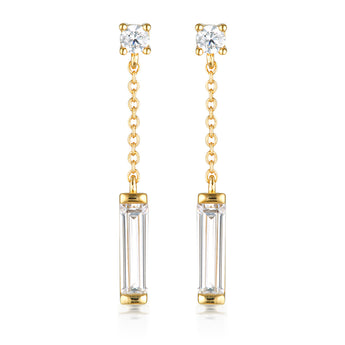 Georgini The Layered Edit Gold Plated Sterling Silver Tlieta Drop Earrings