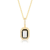 Georgini Reflection Gold Plated Sterling Silver + Black Retrospect Pendant With Chain