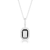 Georgini Reflection Sterling Silver With Black Enamel Retrospect Pendant With Chain