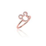 Disney Rose Gold Plated Sterling Silver Mickey Outline CZ Ring