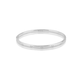 Couture Kingdom Disney Rhodium Plated Sterling Silver Mickey Mouse 65mm Clasp Bangle