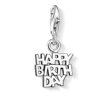 Thomas Sabo Sterling Silver Charm Club Happy Birthday Charm