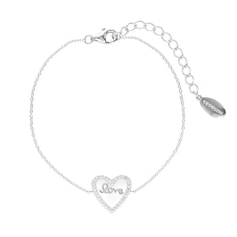 Georgini Sterling Silver Reflections Enamel Love Heart Bracelet