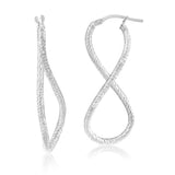 Sterling Silver Textured Infinity Hoop Earrings