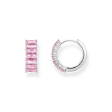 Thomas Sabo Sterling Silver Heritage Pink Wide Baguette Cubic Zirconia Earrings