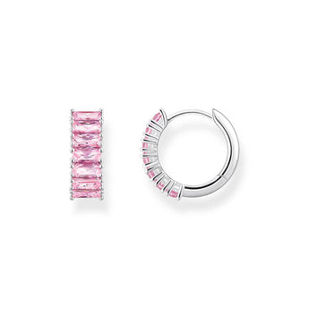 Thomas Sabo Sterling Silver Heritage Pink Wide Baguette Cubic Zirconia Earrings