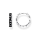Thomas Sabo Sterling Silver Heritage Black Cubic Zirconia Hoop Earrings