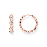 Thomas Sabo Sterling Silver Rose Gold Plated Sparkling Circles CZ Circle Earrings