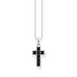 Thomas Sabo Sterling Silver Heritage Black Cross 40-45cm Chain