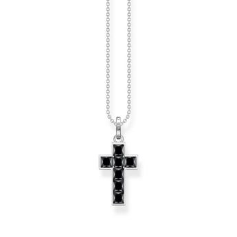Thomas Sabo Sterling Silver Heritage Black Cross 40-45cm Chain