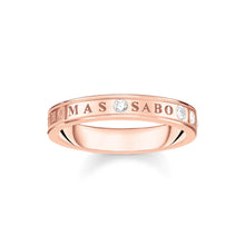 Load image into Gallery viewer, Thomas Sabo Sterling Silver Rose Gold Plated Sparkling Circle T S Since 1984 Ring
