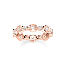Load image into Gallery viewer, Thomas Sabo Sterling Silver Rose Gold Plated Sparkling Circles Zirconia Circles Ring