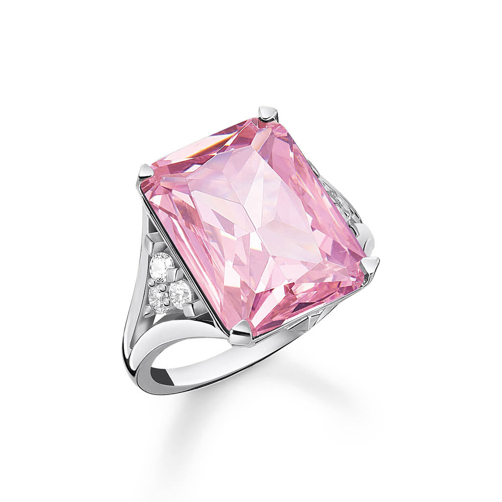 Thomas Sabo Sterling Silver Heritage Pink Stone Ring