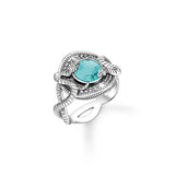 Thomas Sabo Sterling Silver Mystic Island Serpent Turquoise Ring