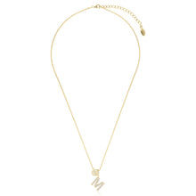 Load image into Gallery viewer, Georgini Sterling Silver Gold Plated Luxury Letters M Pendant On Chain