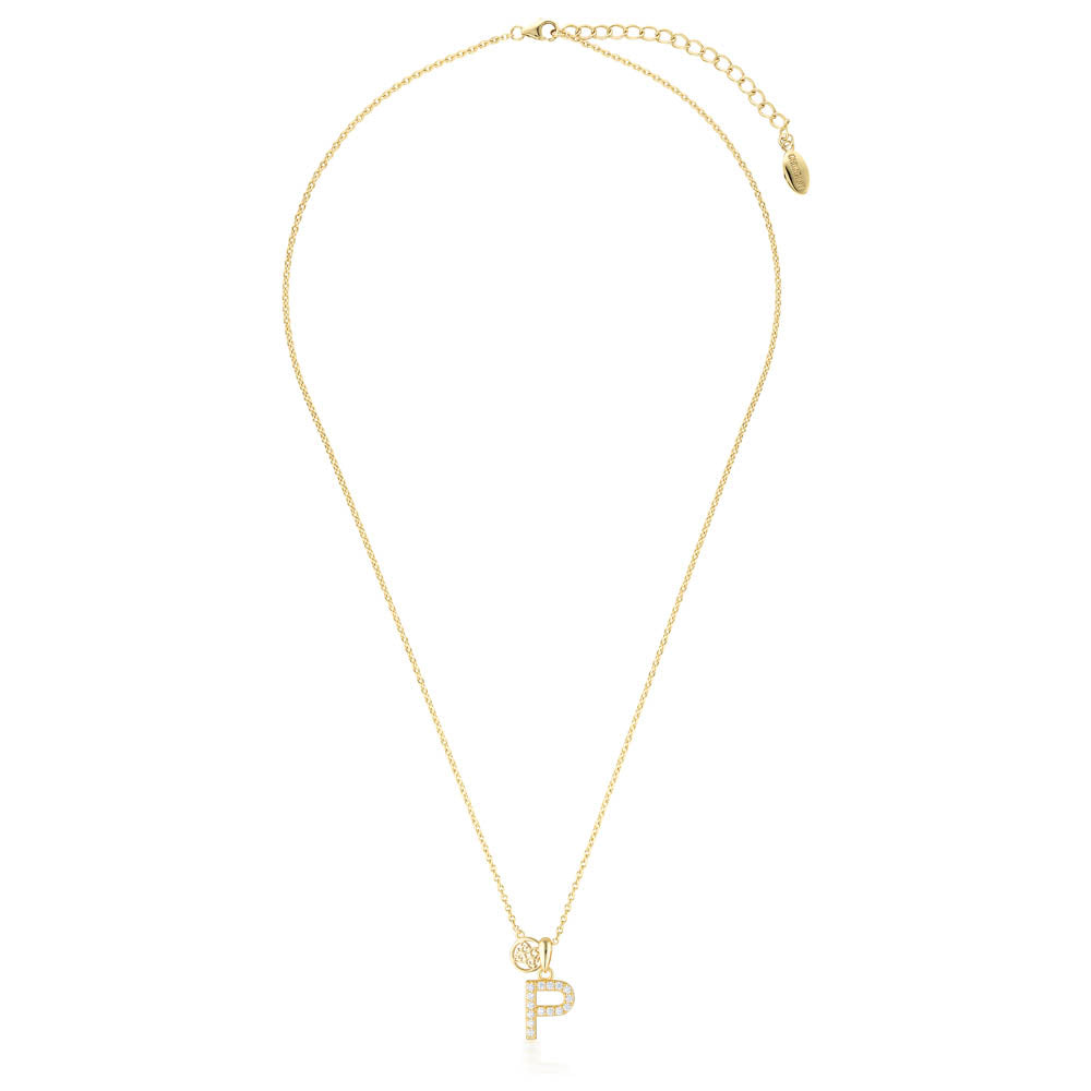 Georgini Sterling Silver Gold Plated Luxury Letters I Pendant On Chain