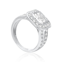 Load image into Gallery viewer, Sterling Silver Cubic Zirconia Octagon Ring