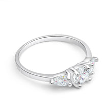 Load image into Gallery viewer, Sterling Silver Zirconia Trilogy Ring
