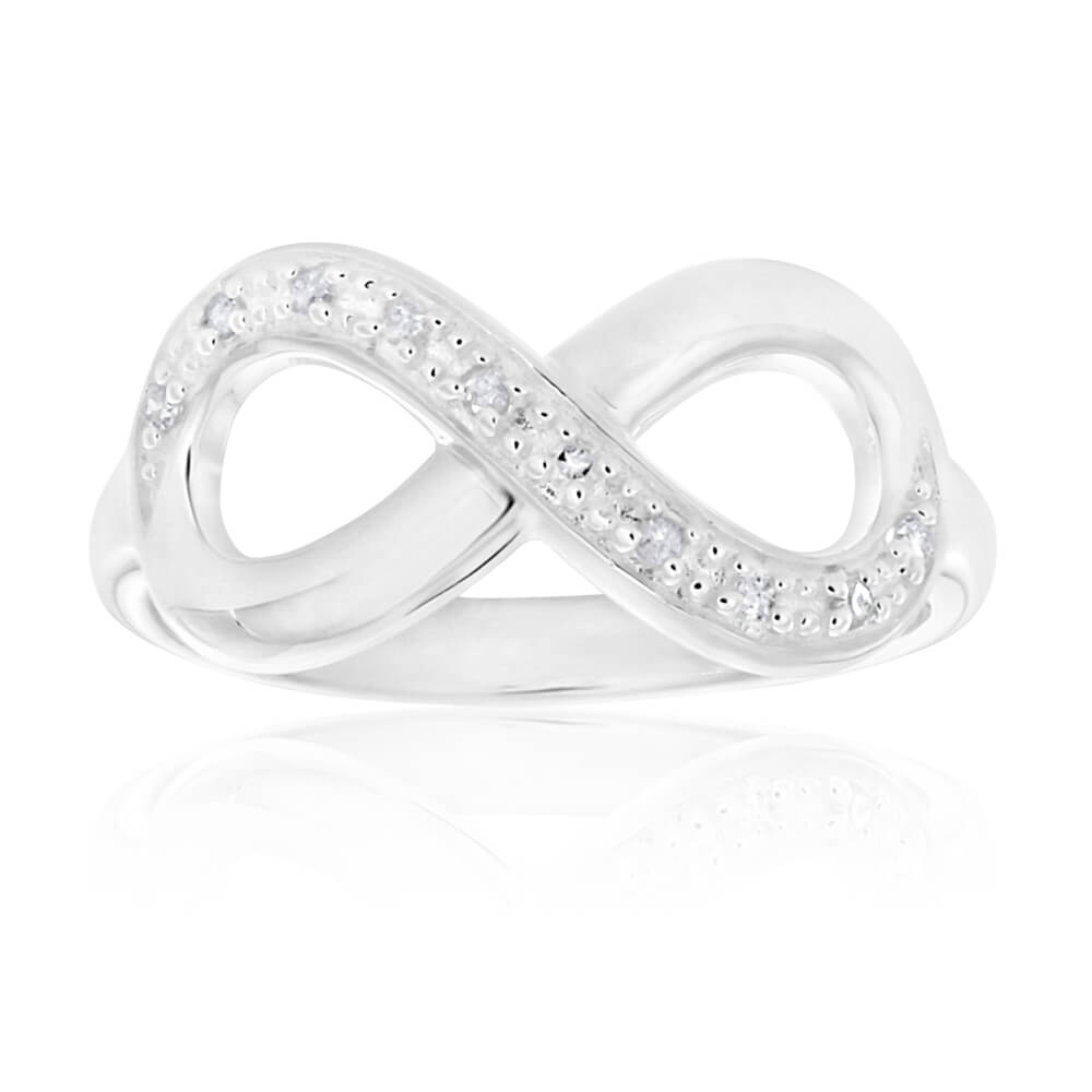 Sterling Silver Classic Infinity Diamond Ring