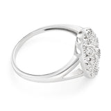 Sterling Silver Rhodium Plated Cubic Zirconia Style Vintage Ring