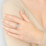 Sterling Silver Rhodium Plated Cubic Zirconia Style Vintage Ring