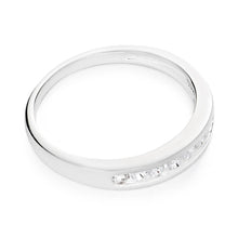 Load image into Gallery viewer, Sterling Silver Cubic Zirconia Channel Ring