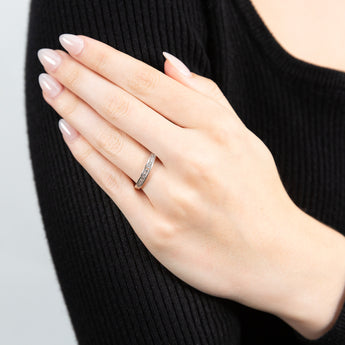 Sterling Silver Cubic Zirconia Channel Ring