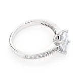 Sterling Silver Cubic Zirconia Princess Cut Channel Ring