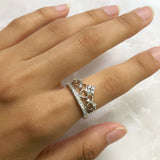 Sterling Silver Cubic Zirconia Princess Crown Ring