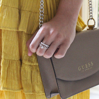 Sterling Silver Cubic Zirconia Princess Crown Ring