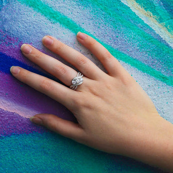 Sterling Silver Cubic Zirconia Ring Rhodium Plated
