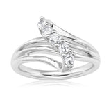 Sterling Silver Created White Sapphire Ring